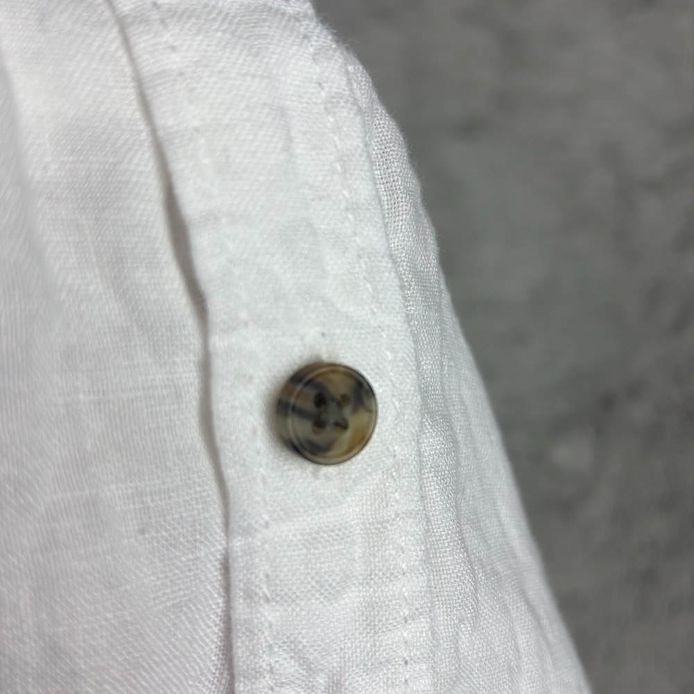 J. Crew White Short-Sleeve Linen Button-Down - Picture 6 of 8